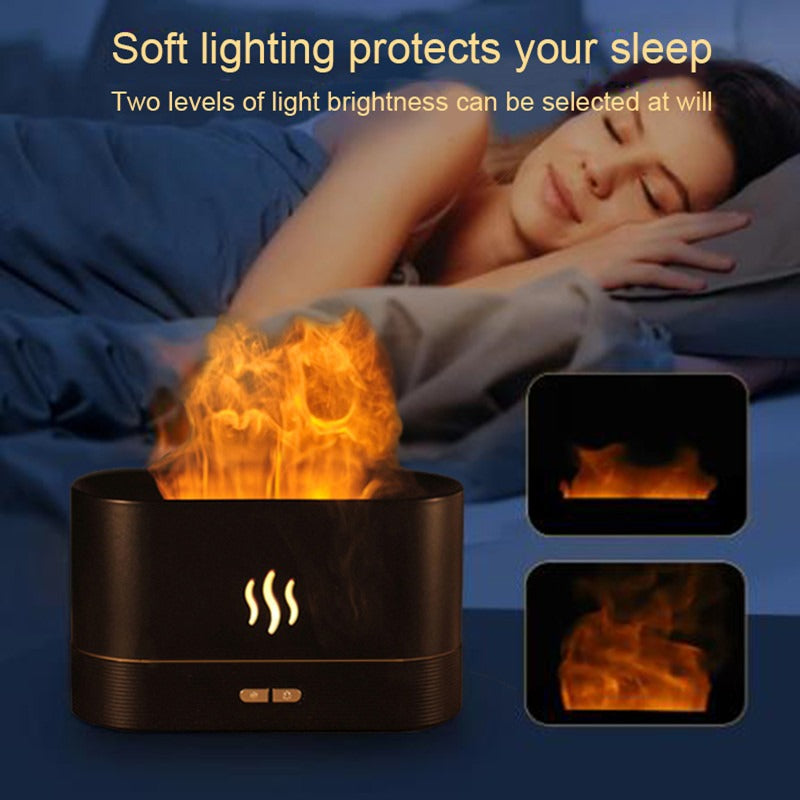 3D LED Simulation Night Light Ultra Silent Air Humidifier With Auto Shutoff Function