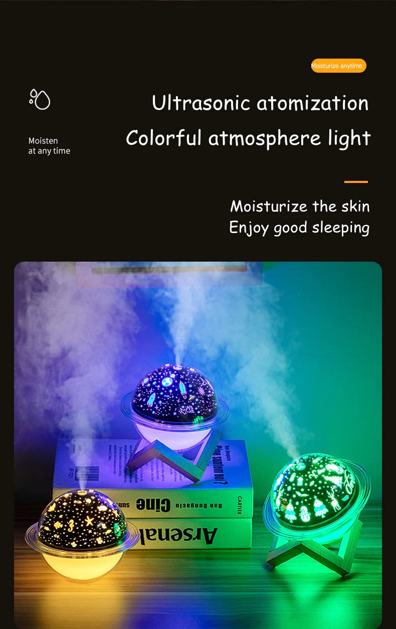 Projection Lamp Air Humidifier Aromatherapy Diffuser For Kid Room Ultrasonic