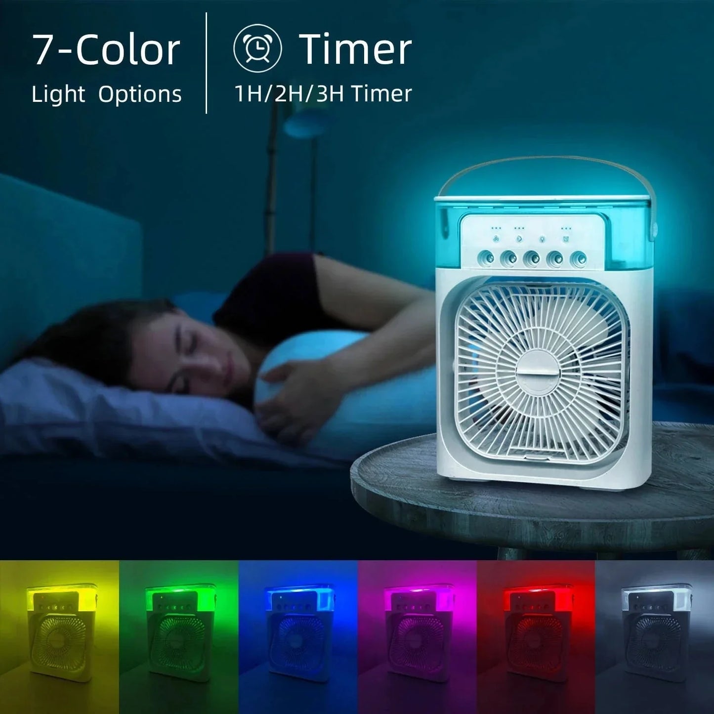 Portable Fan Air Conditioners USB Electric Fan LED